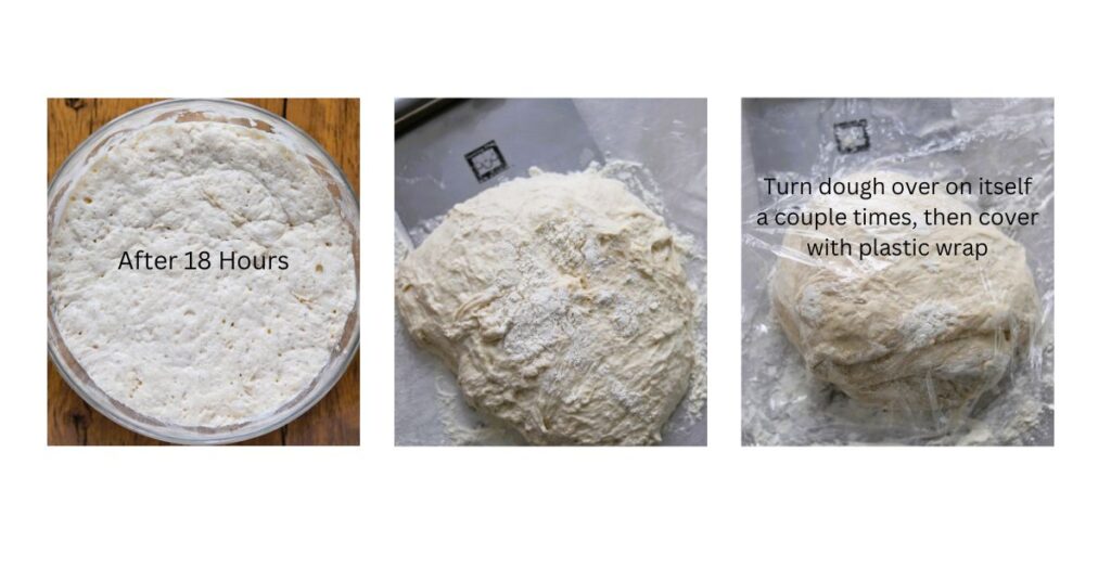 stages of bread making in bowl