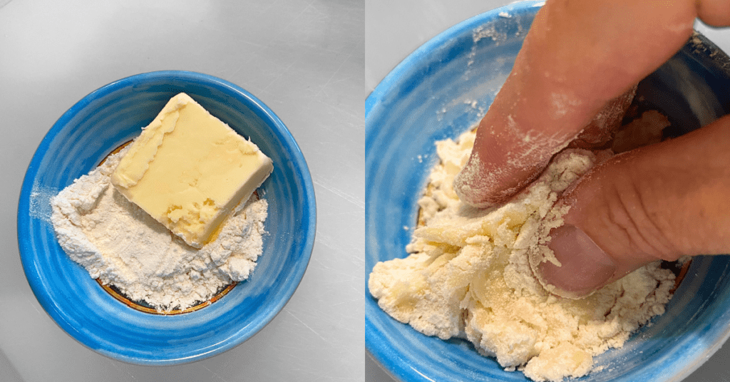 flour and butter in bowl