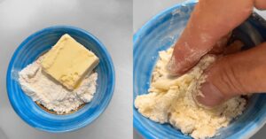 butter and flour in a small bowl, blending together with fingers