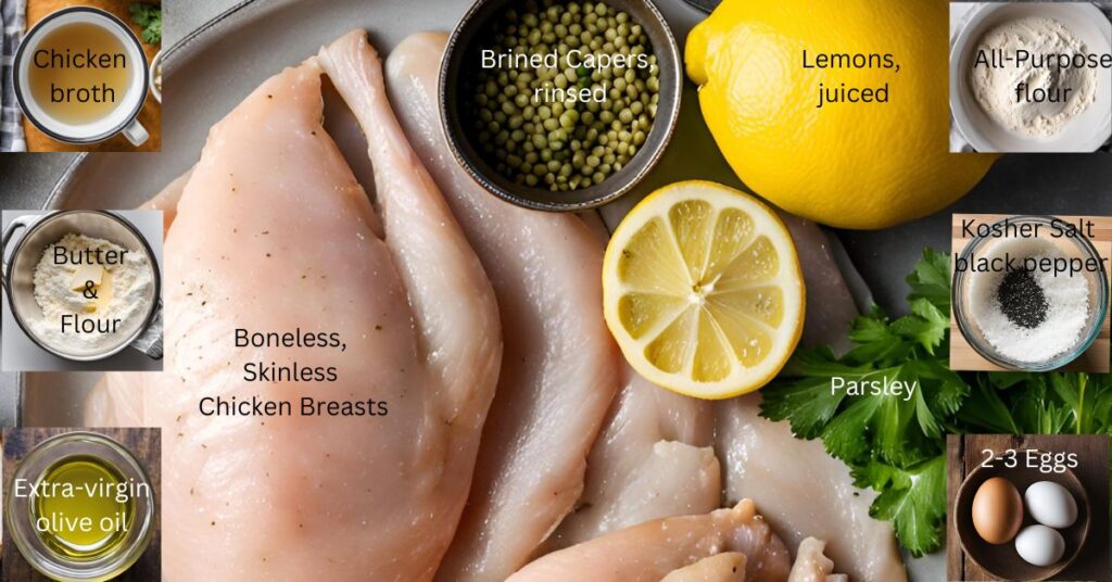 chicken piccata ingredients labelled