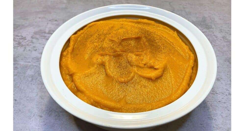 finished whipped butternut squash in serving dish